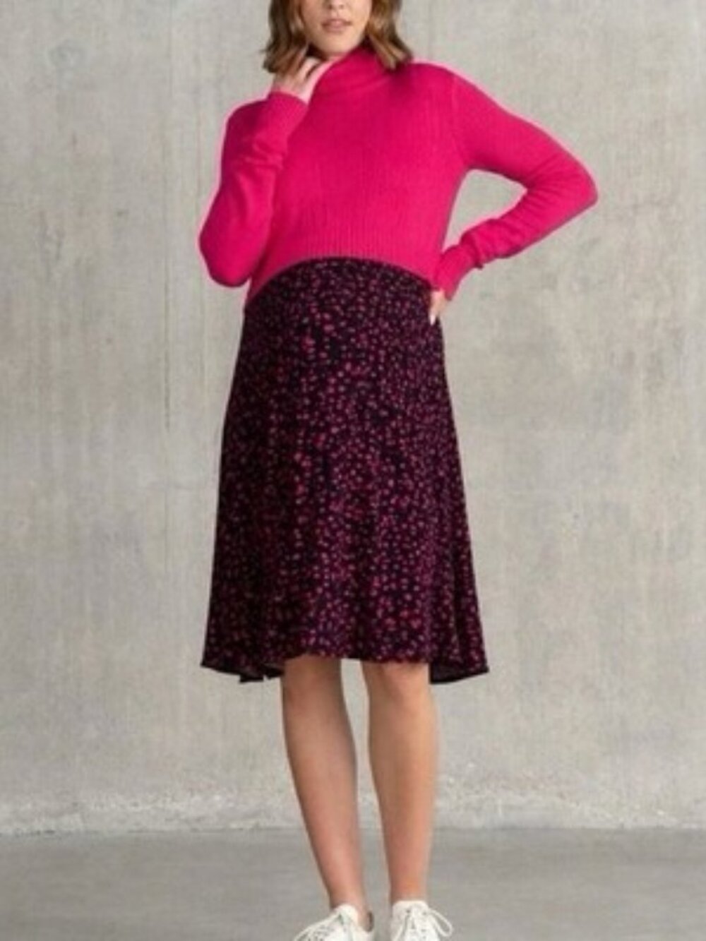 NEW Seraphine Maternity Nursing Dress Lucie Pink Sweater Set Size US 6 NWT